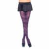 Leg Avenue Blickdichte Ringel-Strumpfhose schwarz | lila