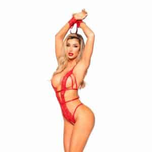 Leg Avenue Tie It Down Teddy Set