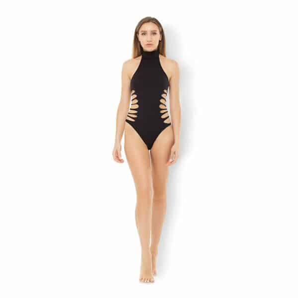Pink Lipstick Slit N Spin Bodysuit pink