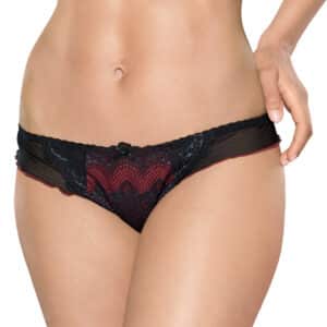 Roxana Detailverliebter String schwarz | rot