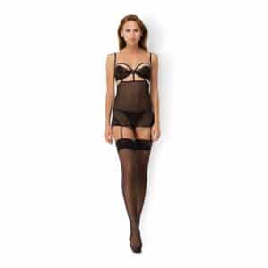 René Rofé Hot Lust Garter Chemise Set